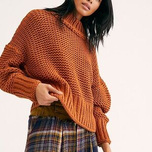 Free People Orange Knit Sweater